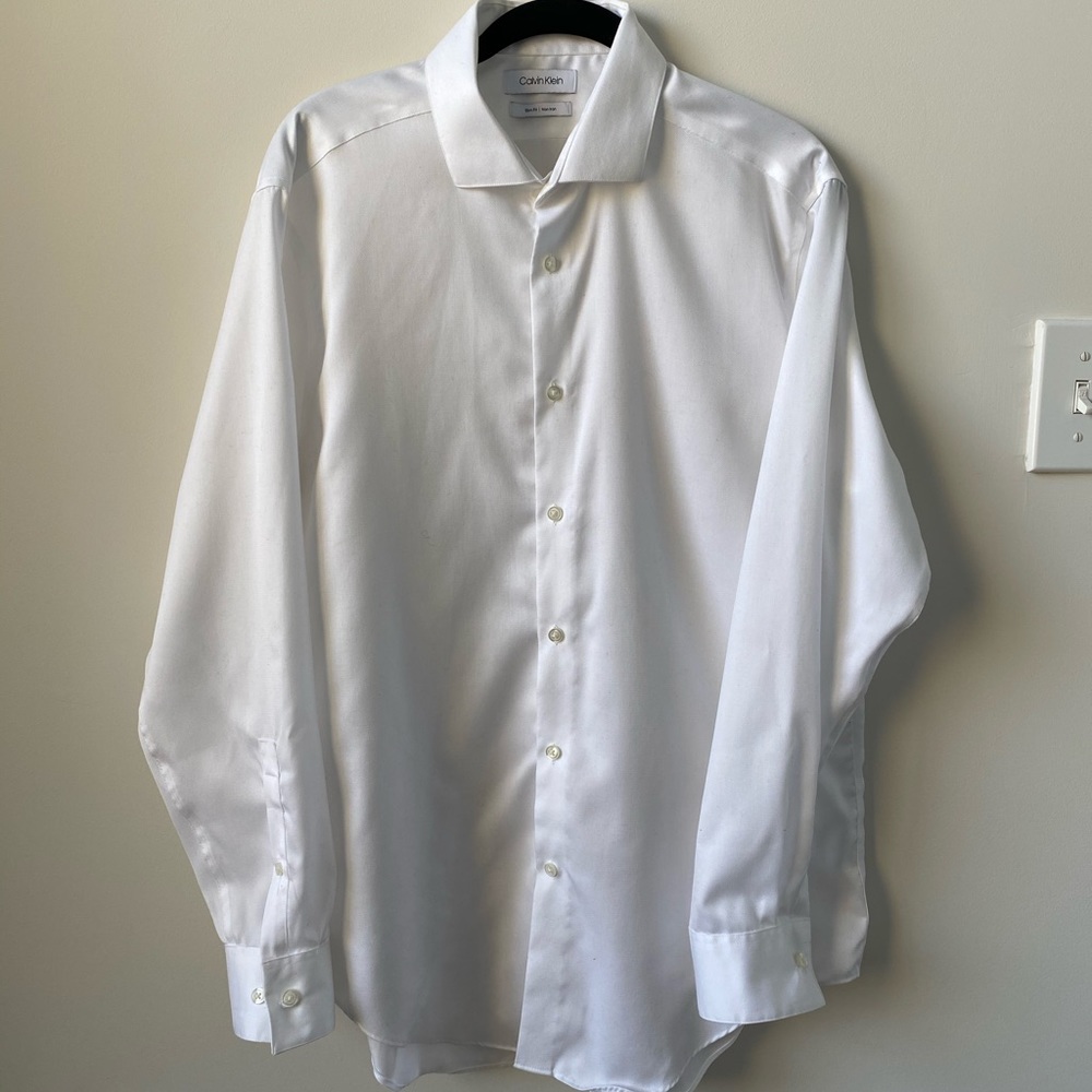 Calvin Klein Slim Fit Non Iron White Dress Shirt